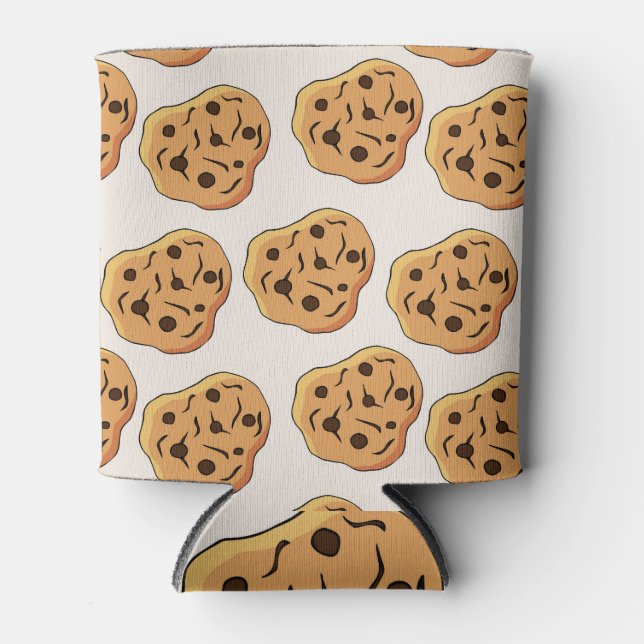 Hand Drawn Cookies Cartoon Pattern Can Cooler (Front)