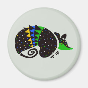 Hand drawn cool ARMADILLO- Wildlife -Brazil Magnet