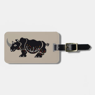 Hand drawn - Cool  RHINO - Conservation - Luggage Tag