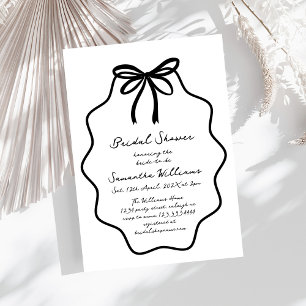 Hand Drawn Coquette Bow Bridal Shower Invitation