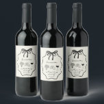 Hand Drawn Coquette Bow Maid of Honour Proposal Wine Label<br><div class="desc">The Hand Drawn Coquette Bow Maid of Honour Proposal Wine Label is a charming and elegant way to ask your closest friend or family member to stand by your side. Featuring delicate hand-drawn florals and a stylish coquette bow, this personalised label adds a special touch to a bottle of wine,...</div>