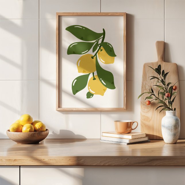 Hand-Drawn Coquette Lemon Branch Kitchen Art Poster (Creator Uploaded)