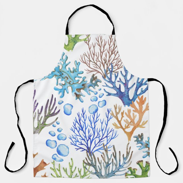 Hand-drawn corals: underwater sea pattern. apron (Front)