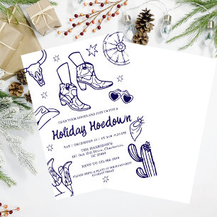 hand drawn Cowboy Boots Holiday Celebration, Invitation