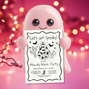 Hand drawn Cowgirl Howdy-ween Party Invitation