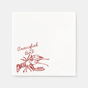 Hand Drawn Crawfish Boil party Napkins