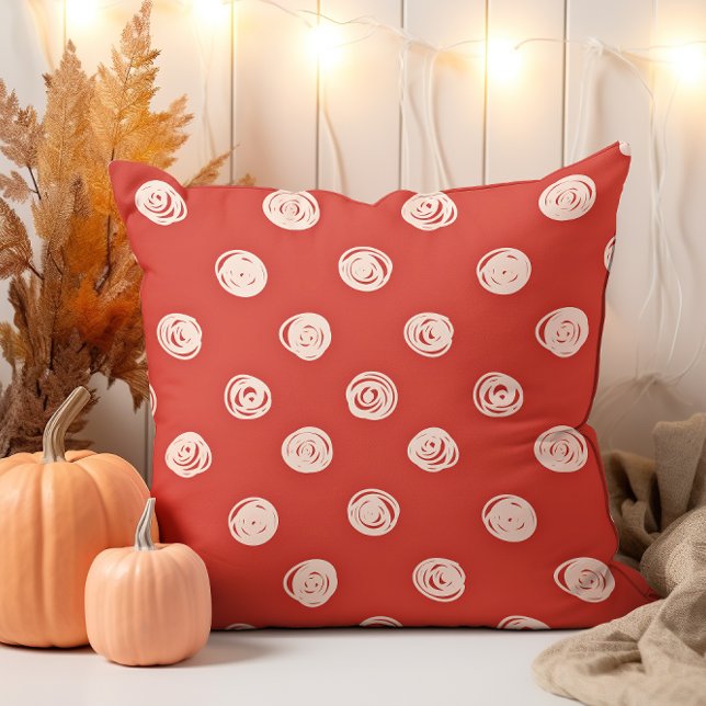 Hand Drawn Cream Polka Dot  Cushion (Creator Uploaded)