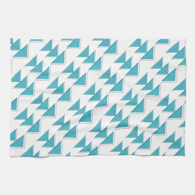 Hand Drawn Crossed Arrow Pattern Tea Towel (Horizontal)