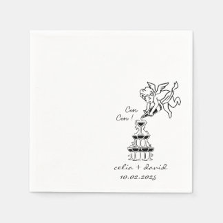 Hand Drawn Cupid Icon Cocktail Wedding Napkin