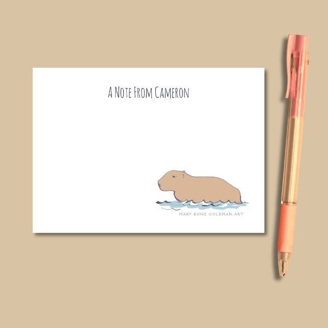 Hand-Drawn Cute Capybara Wildlife Zoo Animal Post-it Notes (These handy notes feature my own hand-drawn capybara and humorous, vintage style typography.)
