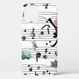 Hand drawn cute cartoon seamless pattern illustrat iPhone 12 case