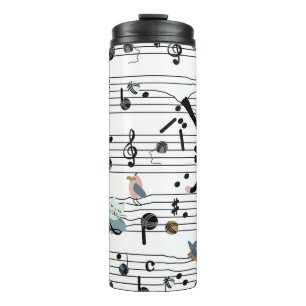 Hand drawn cute cartoon seamless pattern illustrat thermal tumbler