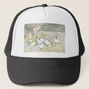 Hand Drawn Cute Duck Photos White Duck Clipart Fam Trucker Hat