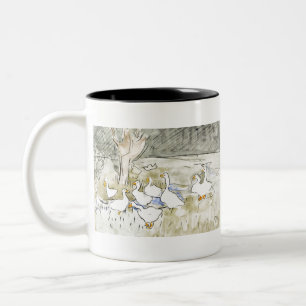 Hand Drawn Cute Duck Photos White Duck Clipart Fam Two-Tone Coffee Mug
