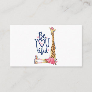 Hand drawn cute giraffe illustration business card