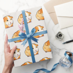 Hand-Drawn Cute Guinea Pig Illustration Wrapping Paper