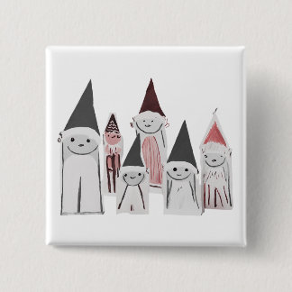 Hand-Drawn Cute Little Christmas Characters 15 Cm Square Badge