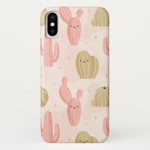 hand drawn cute pink cactus iPhone x case