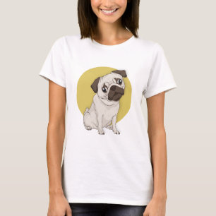 Hand Drawn Cute Pug Women's Tank Top