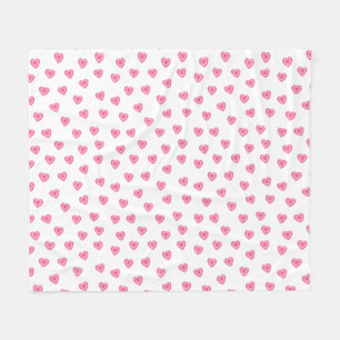 hand drawn cute seamless pattern with heart  fleece blanket