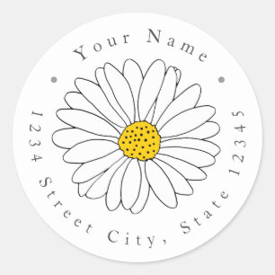 Hand Drawn Daisy Label