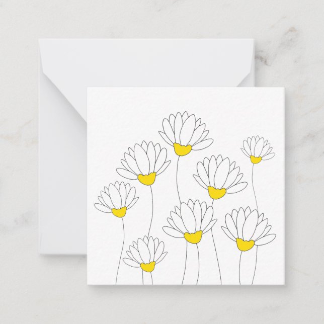 Hand Drawn Daisy Stems Card (Front)