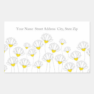 Hand Drawn Daisy Stems Labels