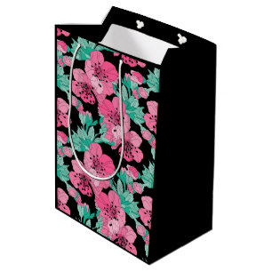 Hand Drawn Decorative Cherry Blossom Pattern       Medium Gift Bag