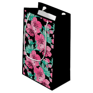 Hand Drawn Decorative Cherry Blossom Pattern       Small Gift Bag