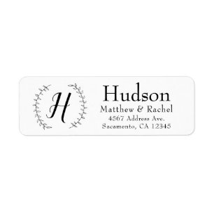 Hand Drawn Decorative Initial Address Labels