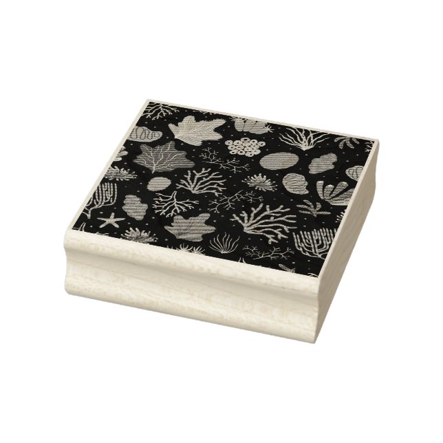 Hand Drawn Deep Sea Coral Pattern Rubber Stamp (Stamp)
