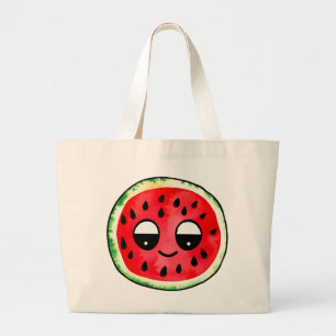 Hand Drawn Design Tote-Bag : Fruit-Emoji  Large Tote Bag