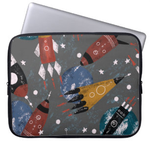 Hand drawn digital pencil pastel colour cute carto laptop sleeve