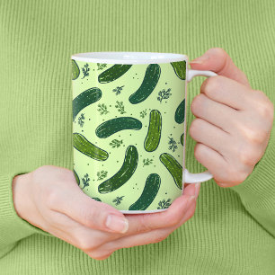 Hand Drawn Dill Pickle Pattern Coffee Mug