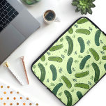 Hand Drawn Dill Pickle Pattern Laptop Sleeve<br><div class="desc">This pattern is kind of a big dill ;) features hand drawn dill pickles,  complete with details of dill sprigs,  set against a bright green backdrop in the shade of pickle juice. Perfect for pickle lovers & foodies alike to add a splash of fun and personality!</div>