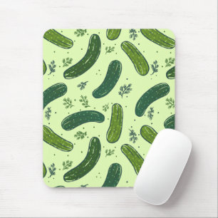 Hand Drawn Dill Pickle Pattern Mouse Mat