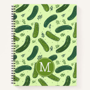 Hand Drawn Dill Pickle Pattern Notebook