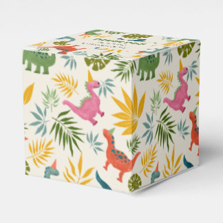Hand-drawn Dinosaur Colourful Wild Birthday Party Favour Box