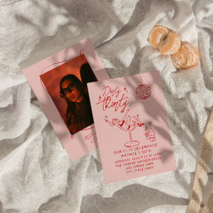 Hand Drawn Dirty Thirty 30th Photo Birthday Party Invitation