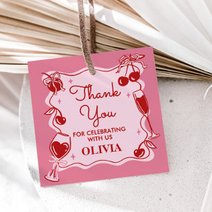 Hand Drawn Dirty Thirty Birthday Party Square Favour Tags