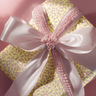 Hand drawn ditsy Lavender Daisies – Mini Floral Wrapping Paper