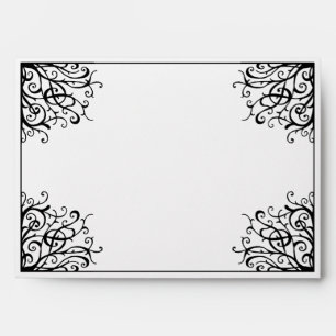 Hand Drawn Doddle Art Flourishes Return Address Envelope