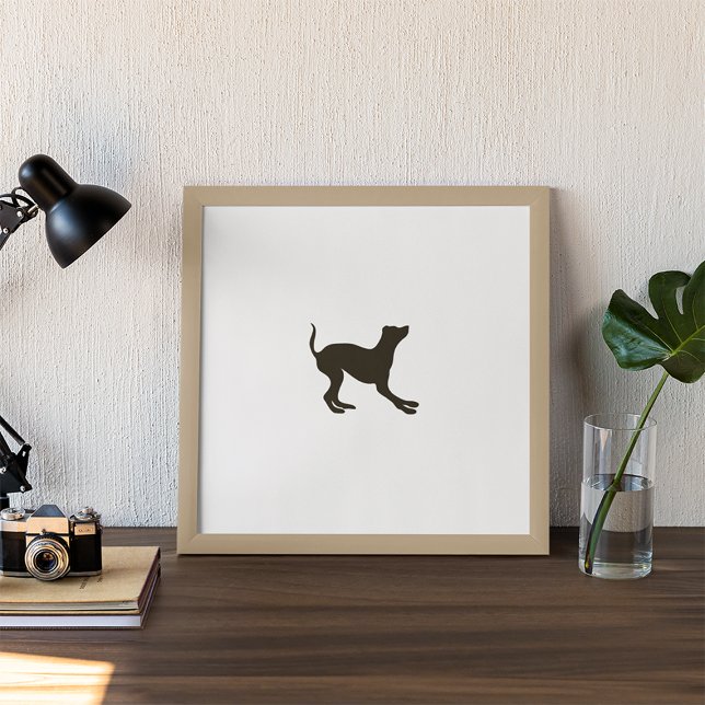 Hand Drawn Dog Silhouette Canvas Print (Hand Drawn Happy Dog Silhouette)