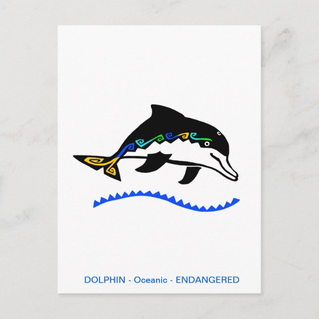 Hand drawn - DOLPHIN - Conservation - Nature - Postcard (Front)