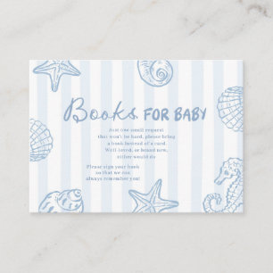 Hand Drawn Doodle Blue Sea You Soon Books for Baby Enclosure Card