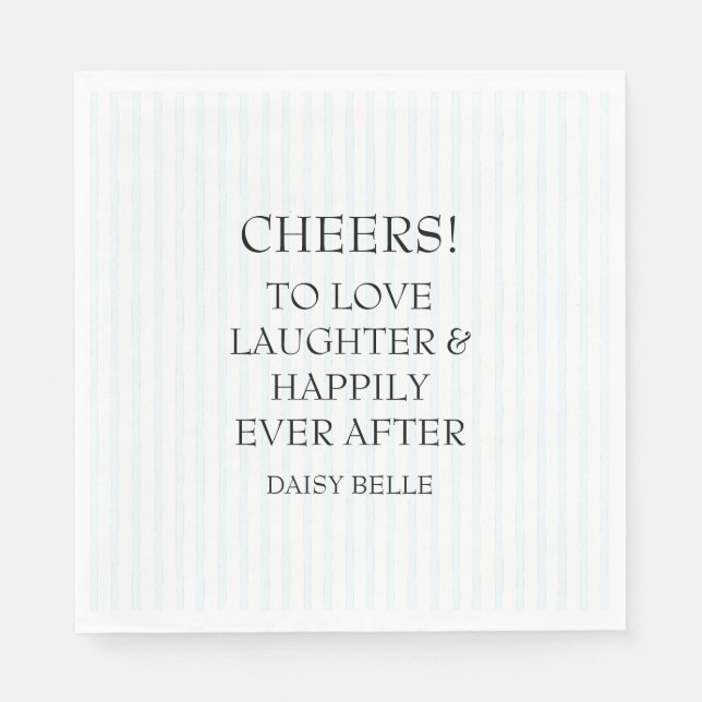 Hand Drawn Doodle Bridal Shower Green Napkin (Front)