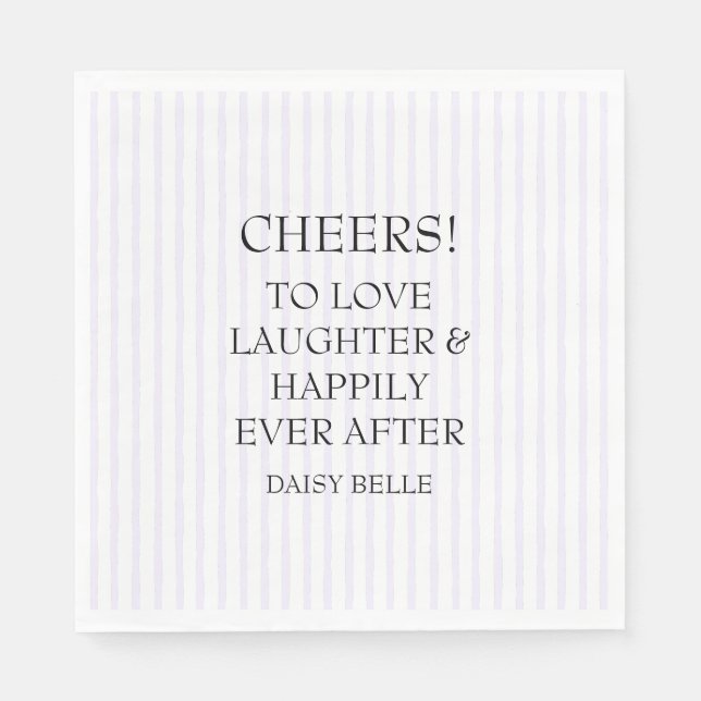 Hand Drawn Doodle Bridal Shower Purple Napkin (Front)