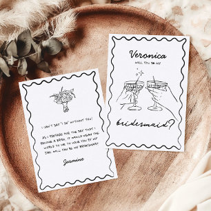 Hand Drawn Doodle Bridesmaid Proposal Card