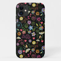 Hand Drawn Doodle Colourful Floral seamless patter