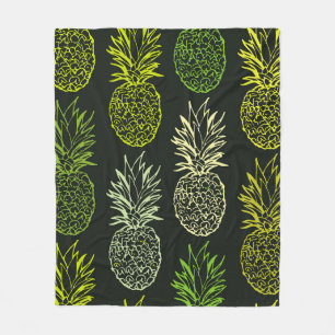 Hand drawn doodle floral pattern. Palm leavesart, Fleece Blanket
